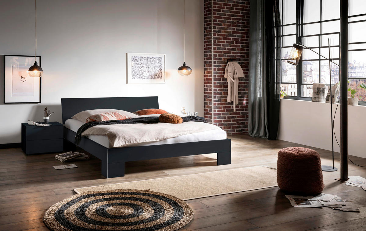 BETT 140/200 cm  in Anthrazit  - Anthrazit, Design, Holzwerkstoff (140/200cm) - Hasena