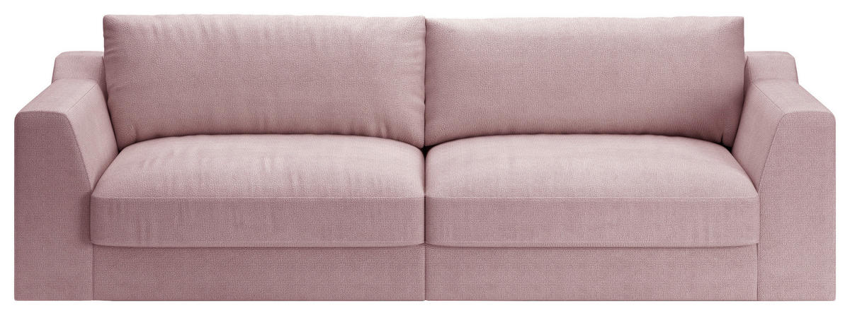 BIGSOFA in Chenille, Flachgewebe Rosa  - Schwarz/Rosa, Design, Kunststoff/Textil (276/90/109cm) - Sit & More