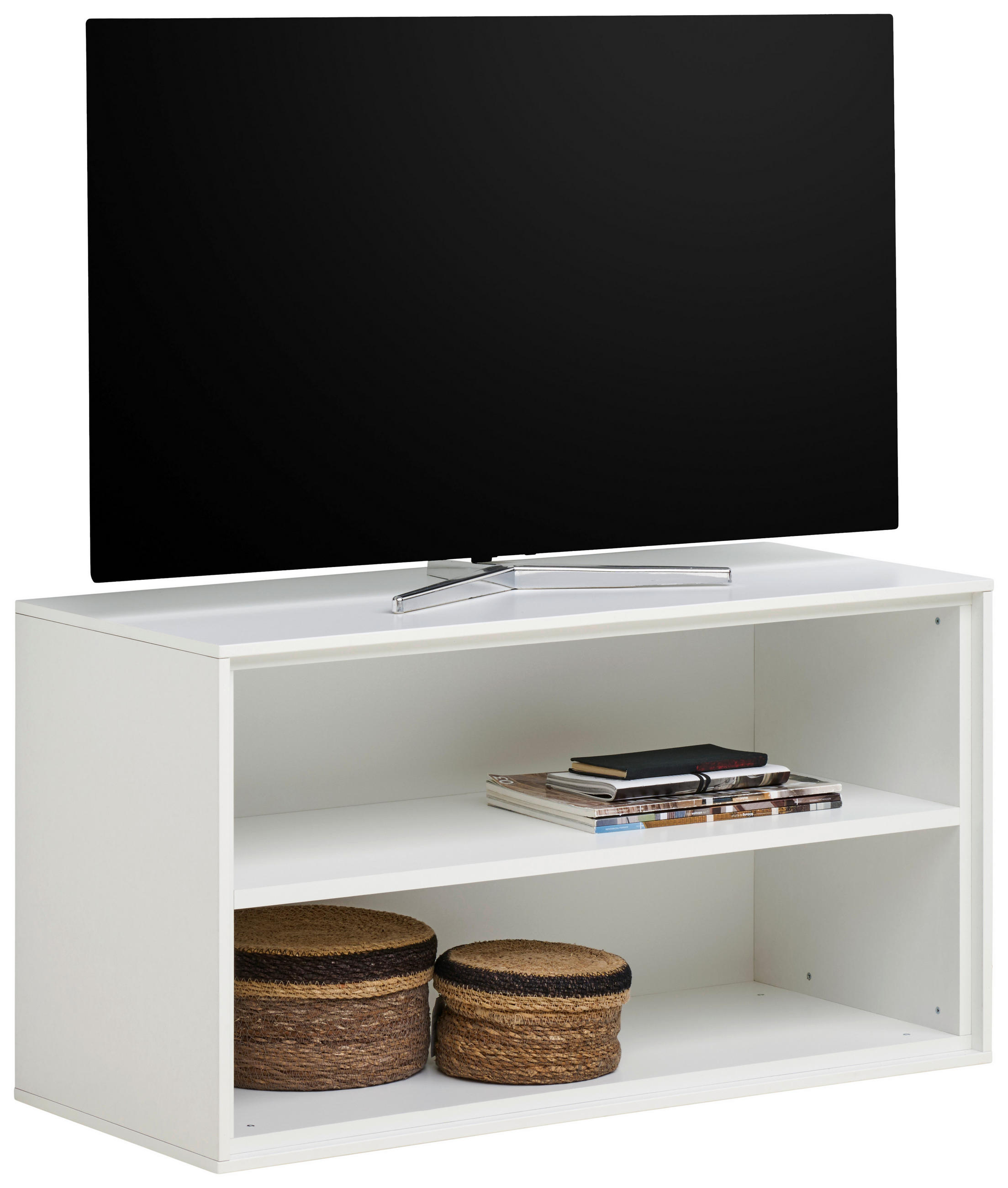 TV-ELEMENT 90,9/52/40 cm Weiß  90,9/52/40 cm  - Weiß, Design, Holzwerkstoff (90,9/52/40cm) - home24