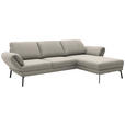 ECKSOFA  in Flachgewebe Naturfarben  255-365/175-224 cm  - Schwarz/Naturfarben, Design, Textil/Metall (255-365/175-224cm) - Dieter Knoll