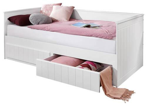 AUSZIEHBETT 90/200 cm  in Weiß  - Weiß, MODERN, Holzwerkstoff (90/200cm) - MID.YOU