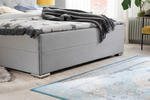 POLSTERBETT 180/200 cm  in Hellgrau  - Chromfarben/Hellgrau, KONVENTIONELL, Textil/Metall (180/200cm) - Livetastic