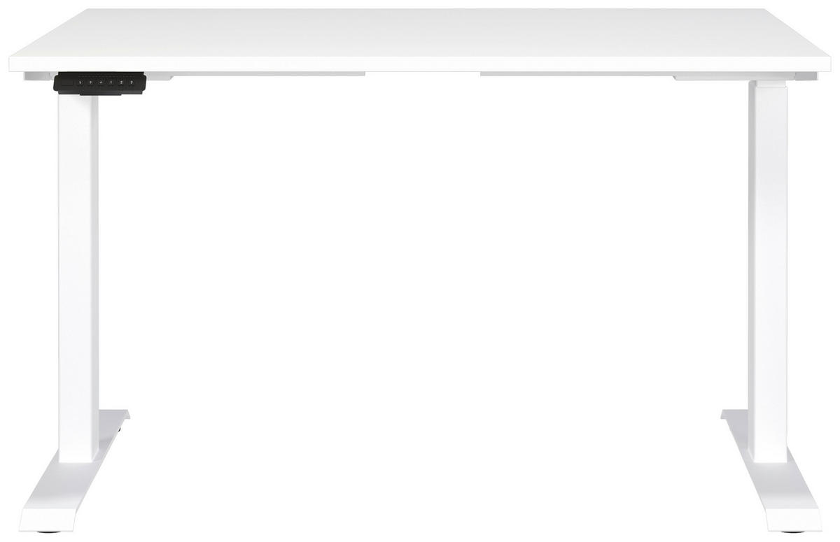 SCHREIBTISCH 120/80/72-118 cm  in Weiss  - Weiss, Modern, Holzwerkstoff/Metall (120/80/72-118cm) - Novel
