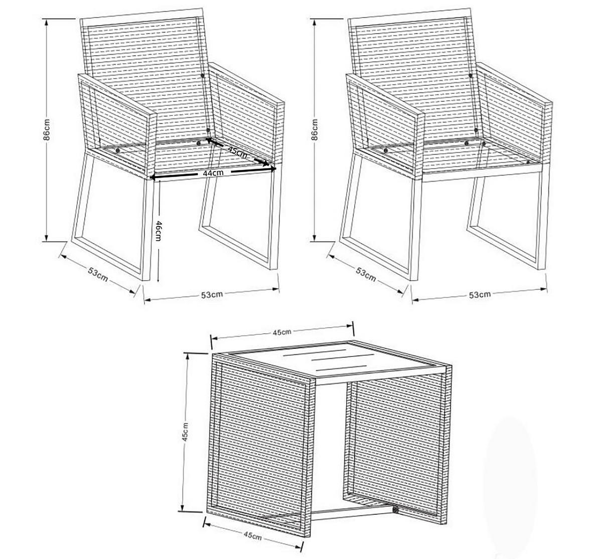 GARTENSET  - Schwarz, MODERN, Glas/Kunststoff - MID.YOU