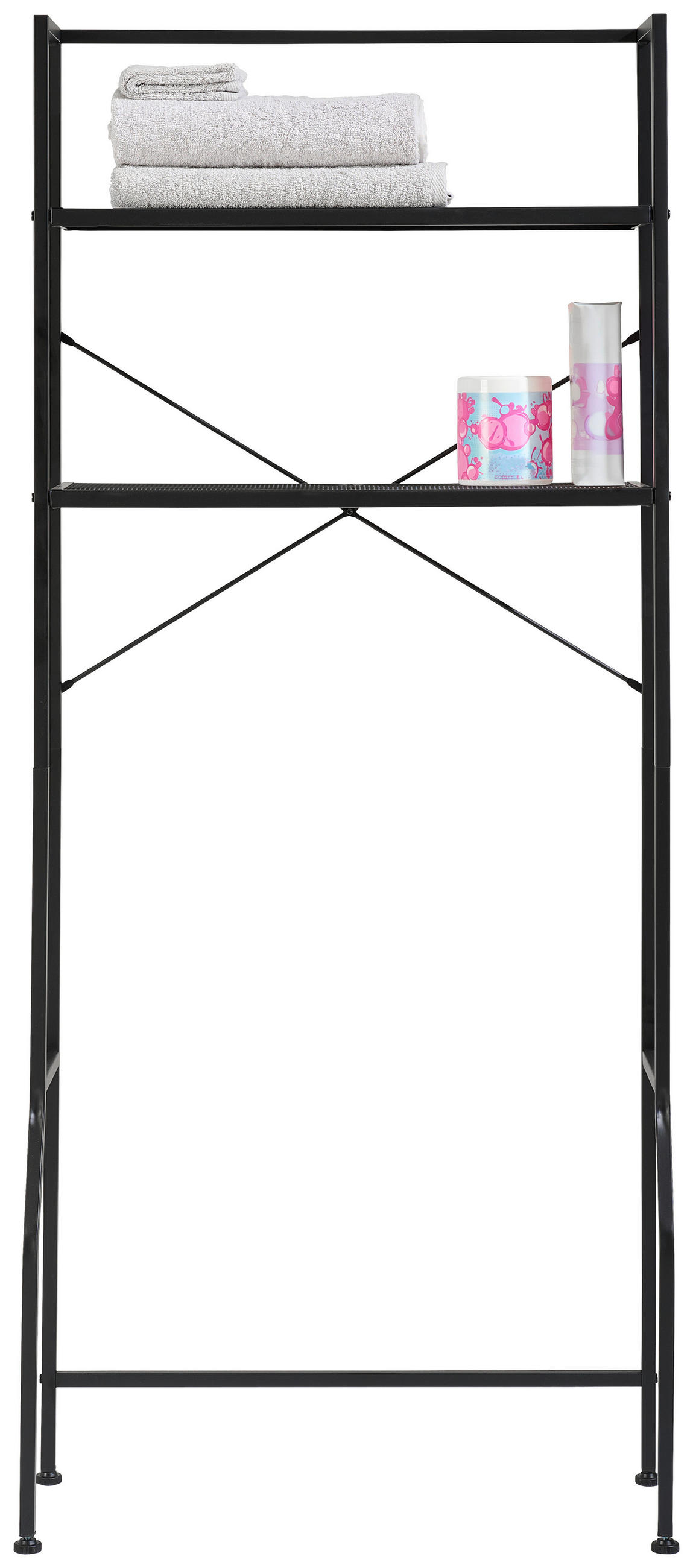 HYLLA FÖR TVÄTTMASKIN 68/160/28 cm  i svart  - svart, Basics, metall/plast (68/160/28cm) - Best Price