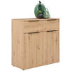 KOMMODE 91/93/42 cm  in Eichefarben  - Eichefarben/Schwarz, Konventionell, Holzwerkstoff/Kunststoff (91/93/42cm) - Xora