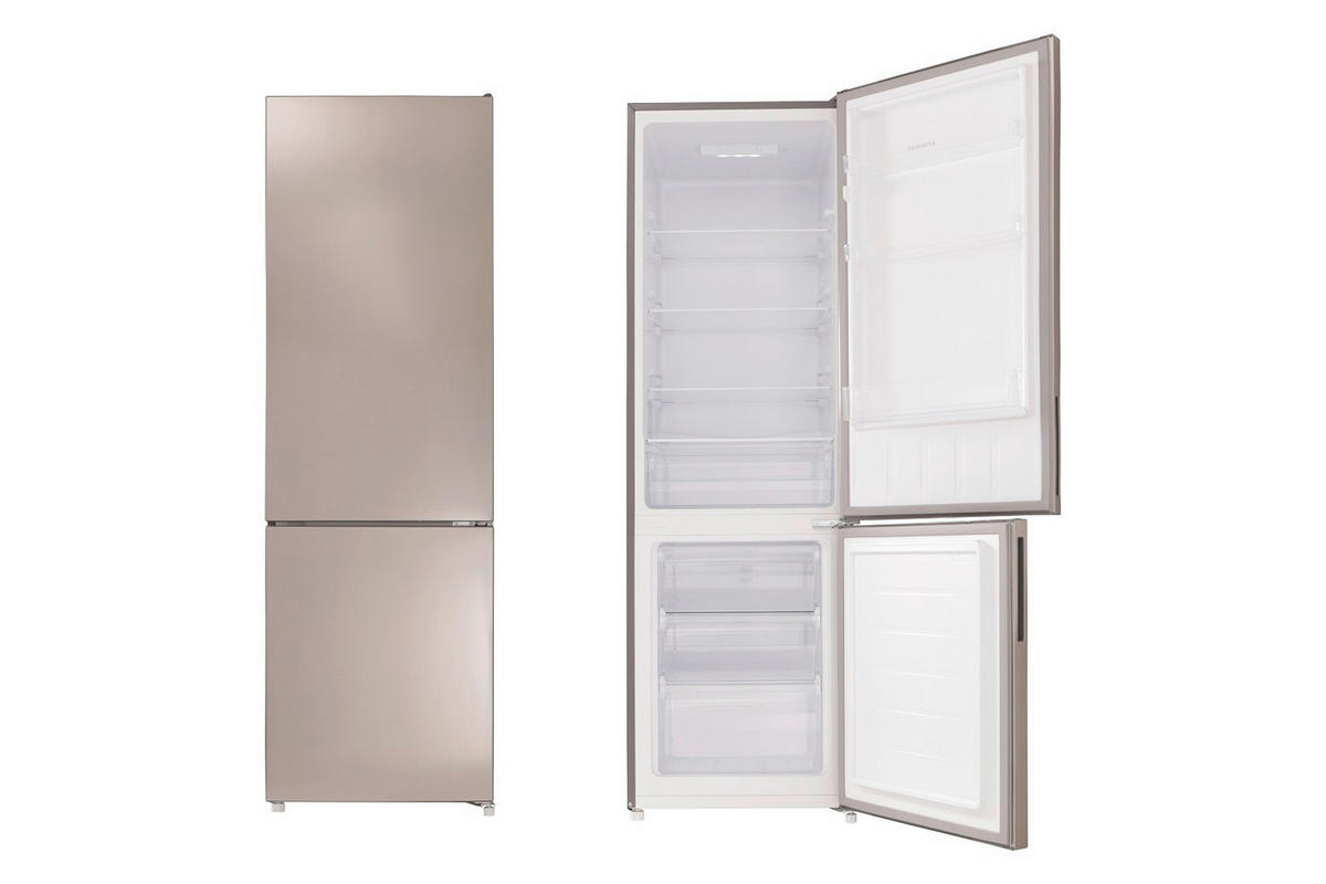 KYL-/FRYSKOMBINATION KG176IX-37  - stålfärgad, Basics, metall/glas (54/176/55cm) - Respekta