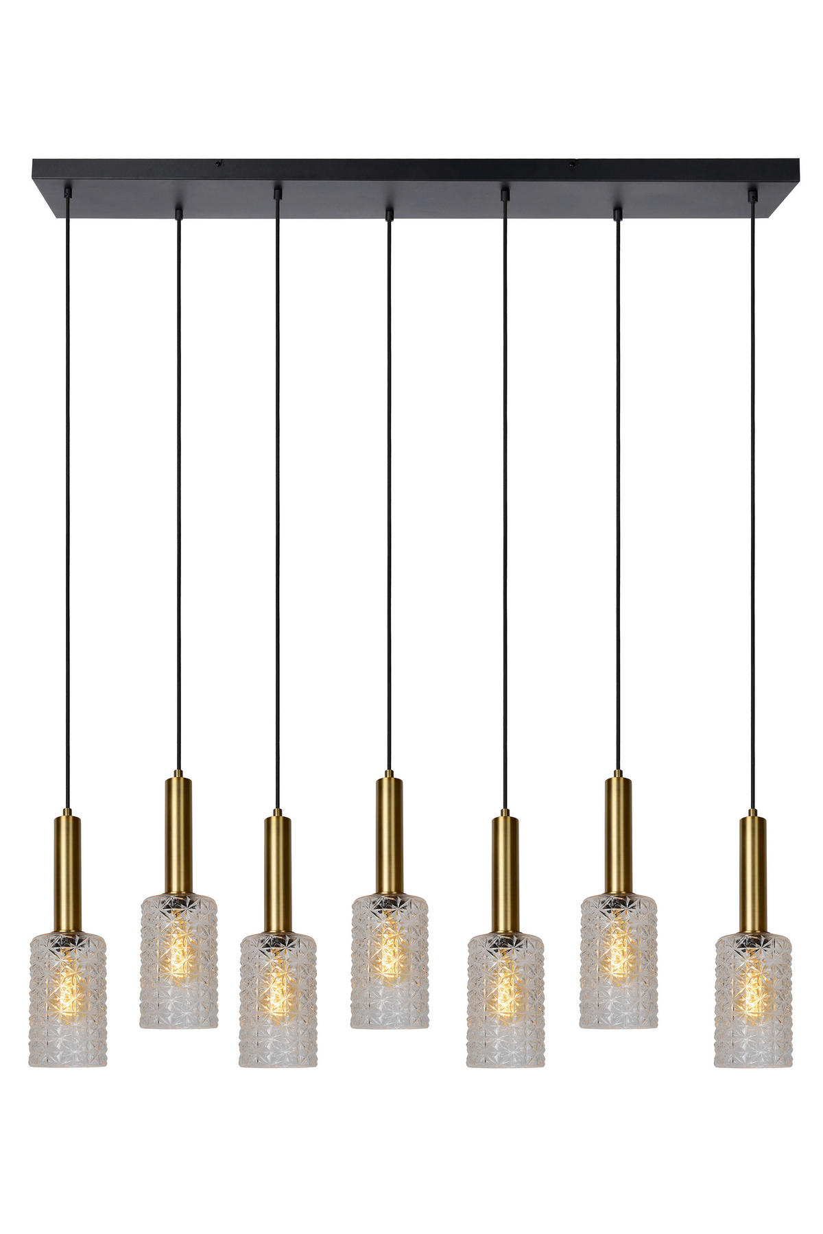 HÄNGELEUCHTE Coralie 132/25/150 cm   - Transparent, Design, Glas (132/25/150cm) - Lucide