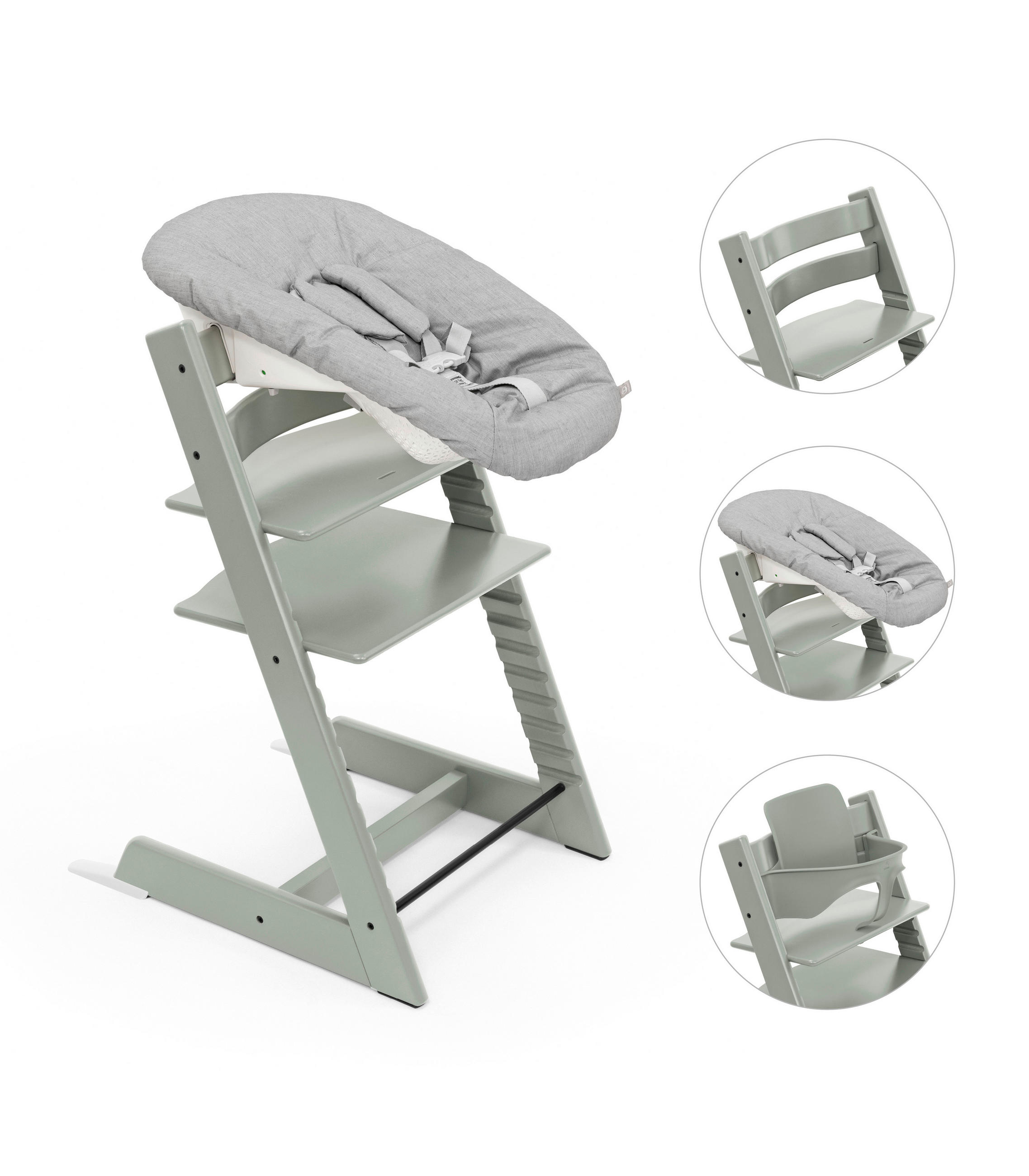 HOCHSTUHL-SET Tripp Trapp Bundles  - Salbeigrün, Basics, Holz (87/65/46cm) - Stokke