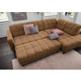 ECKSOFA in Webstoff Braun  302/216 cm  - Schwarz/Braun, Design, Holz/Textil (302/216cm) - Xora