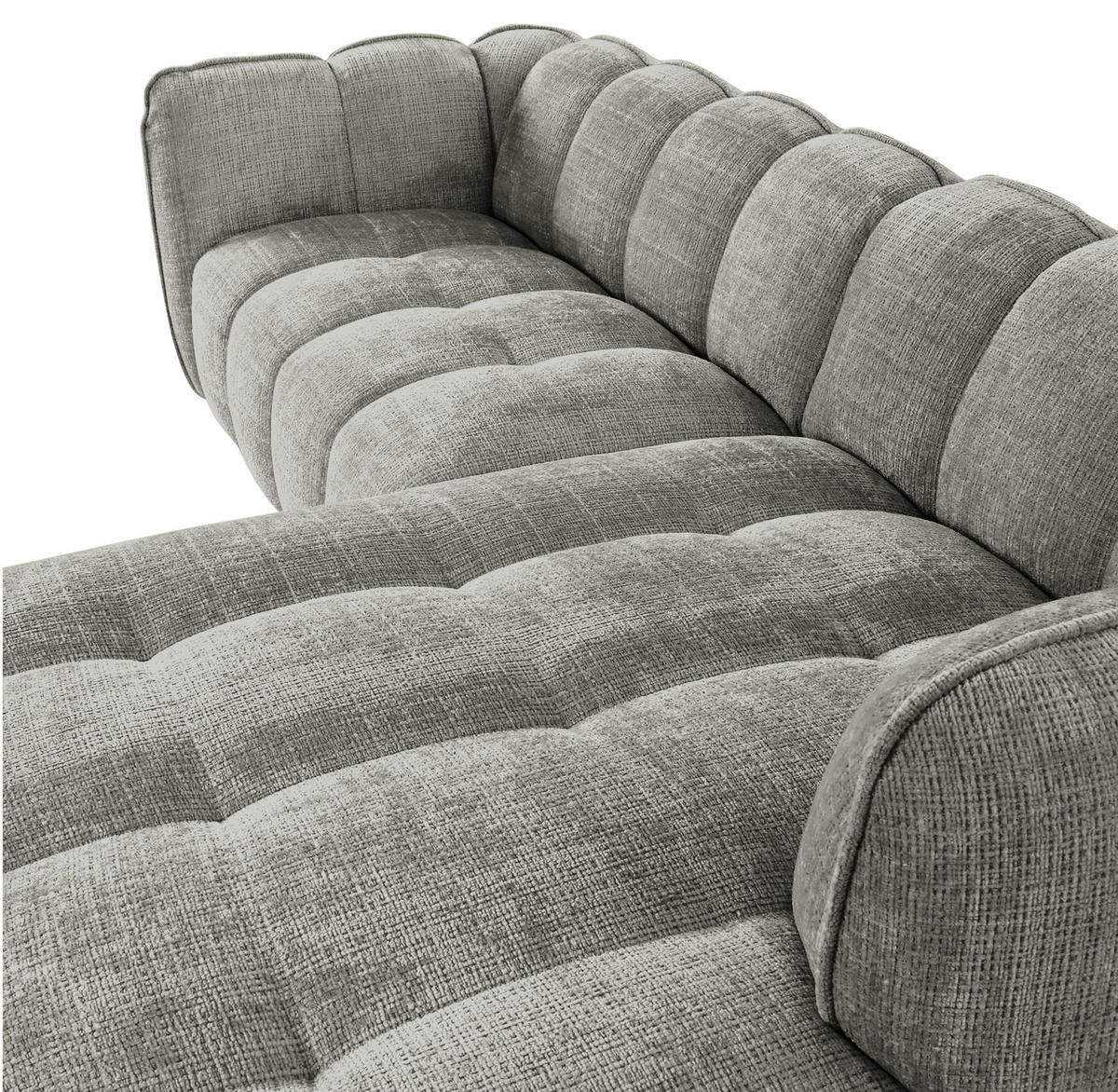 ECKSOFA Dunkelgrau Chenille  - Dunkelgrau/Schwarz, KONVENTIONELL, Kunststoff/Textil (272/172cm) - Carryhome