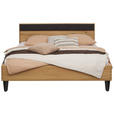 BETT 180/200 cm  in Schwarz, Wildeiche  - Wildeiche/Schwarz, Design, Holz/Textil (180/200cm) - Valnatura