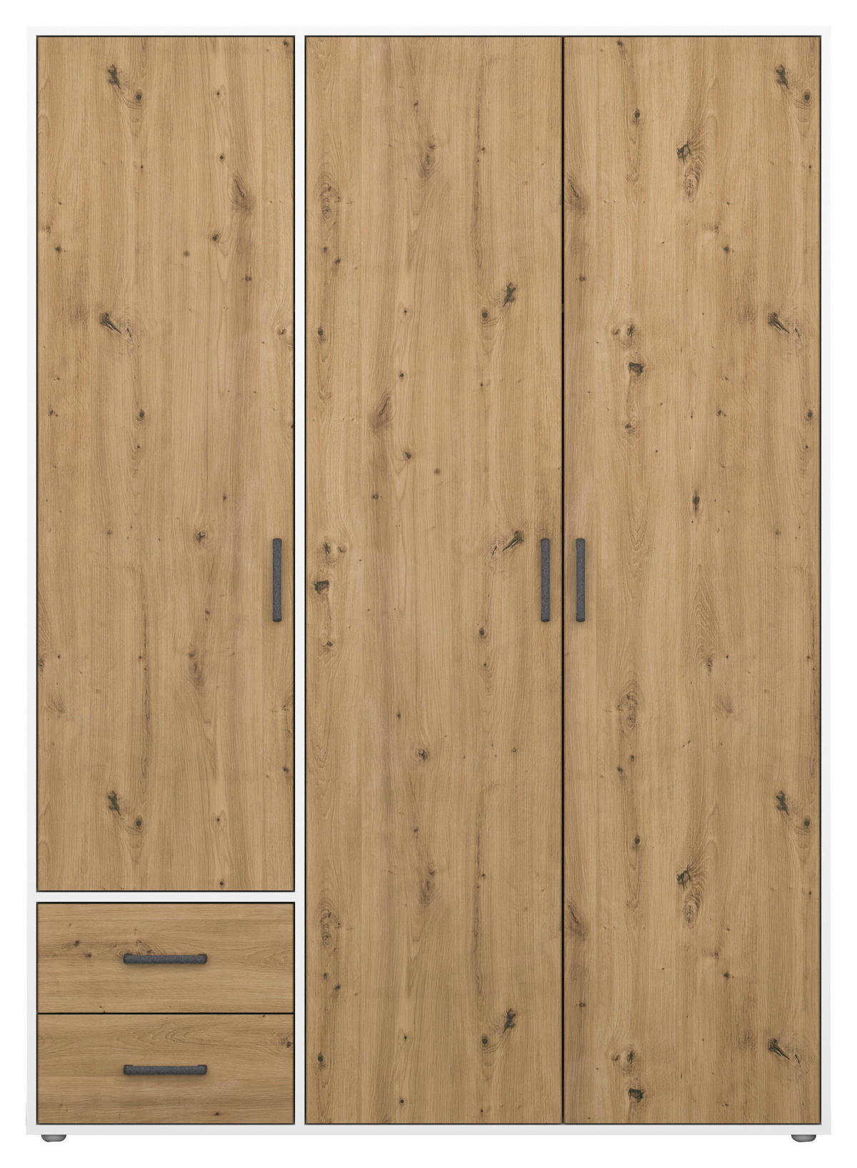 DREHTÜRENSCHRANK in Weiss, Eiche Artisan  - Weiss/Eiche Artisan, Modern, Holzwerkstoff/Kunststoff (140/194/53cm) - Rauch Möbel