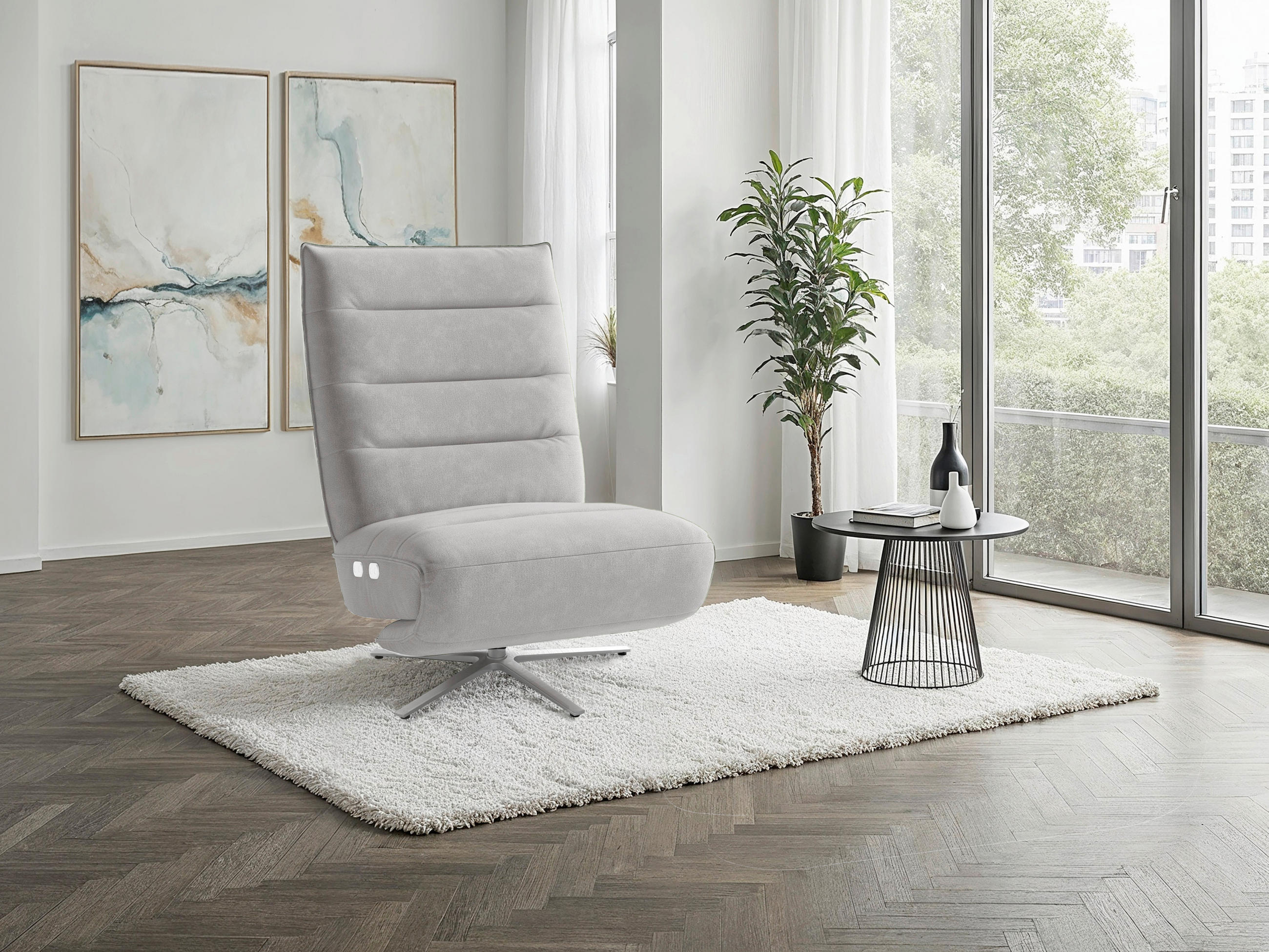 Sit & More RELAXAČNÍ KŘESLO, textil, barvy stříbra