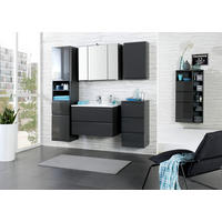 BADEZIMMER  in 80 cm  - Weiss/Grau, Design, Holzwerkstoff/Stein (80cm) - Held