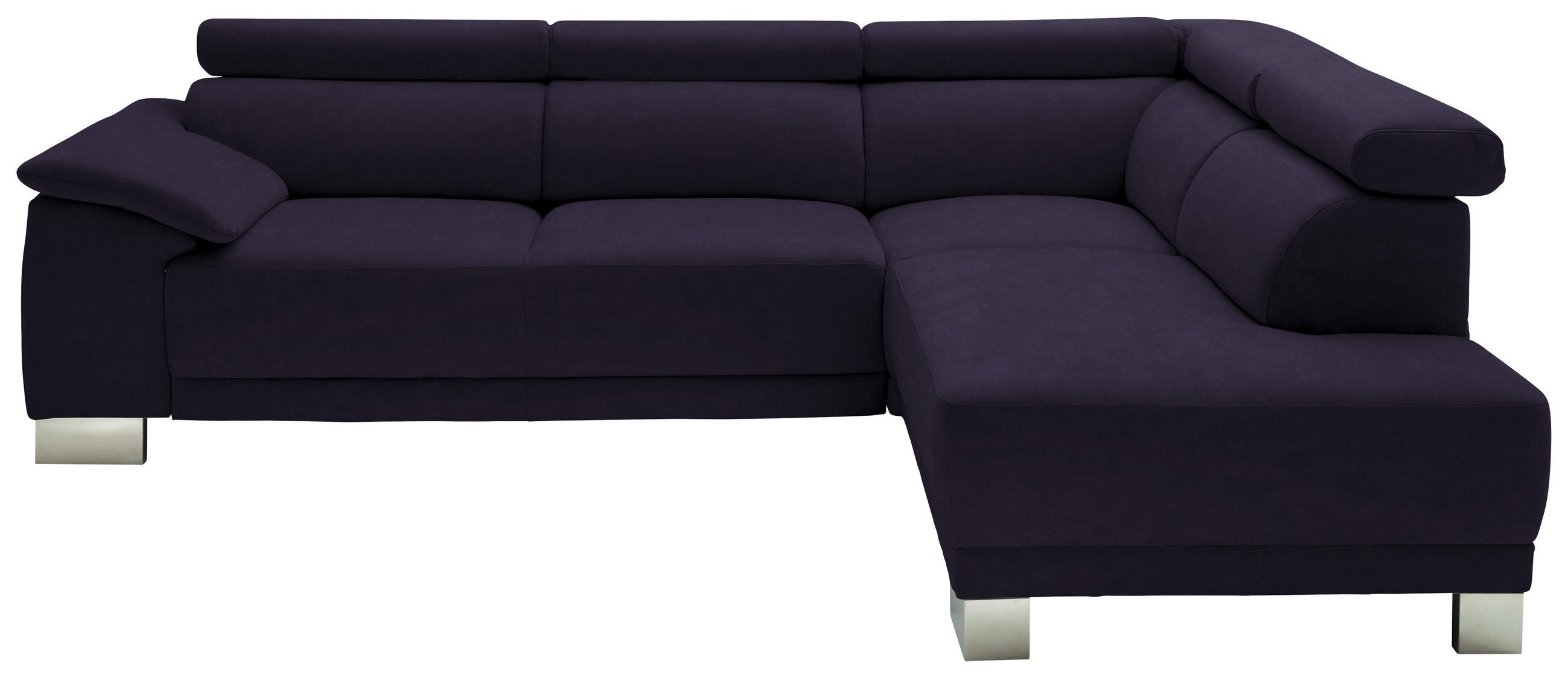 ECKSOFA in Mikrofaser Schwarz  - Chromfarben/Schwarz, Design, Holz/Textil (270/205cm) - Pure Home Lifestyle