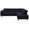 ECKSOFA in Mikrofaser Schwarz  - Chromfarben/Schwarz, Design, Holz/Textil (270/205cm) - Pure Home Lifestyle