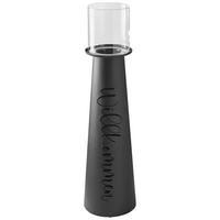 WINDLICHT Schwarz 25/94 cm  - Schwarz, Basics, Glas/Metall (25/94cm) - Boltze Home