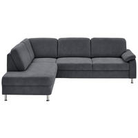 ECKSOFA in Mikrofaser Anthrazit  - Anthrazit, Design, Textil/Metall (202/266cm) - Beldomo System
