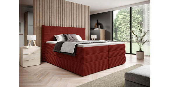 BOXSPRINGBETT 180/200 cm  in Rotbraun  - Rotbraun/Schwarz, Design, Kunststoff/Textil (180/200cm) - Esposa