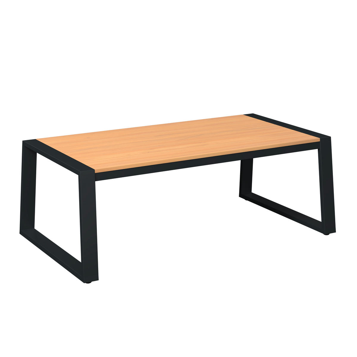 LOUNGEGARNITUR 4-teilig   207/76/85 cm Teakholz Aluminium  - Schwarz/Teakfarben, MODERN, Holz/Textil (207/76/85cm) - Ambia Garden