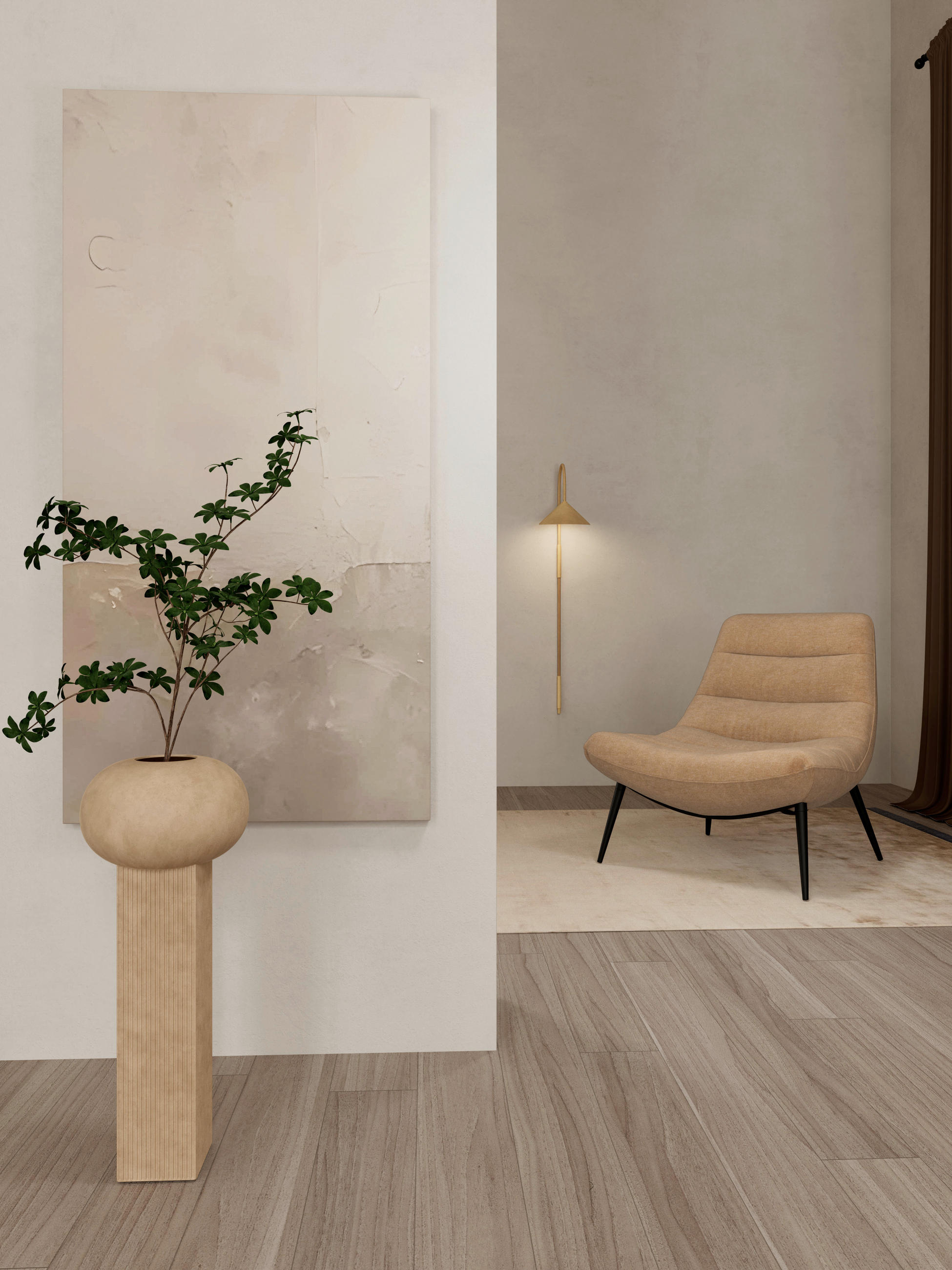 SESSEL in Chenille Braun, Schwarz  - Schwarz/Braun, MODERN, Textil/Metall (83/84/87cm) - Livetastic