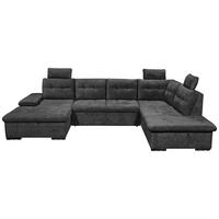 WOHNLANDSCHAFT RONDA Schwarz Webstoff  - Schwarz, Basics, Kunststoff/Textil (170/324/218cm) - Livetastic