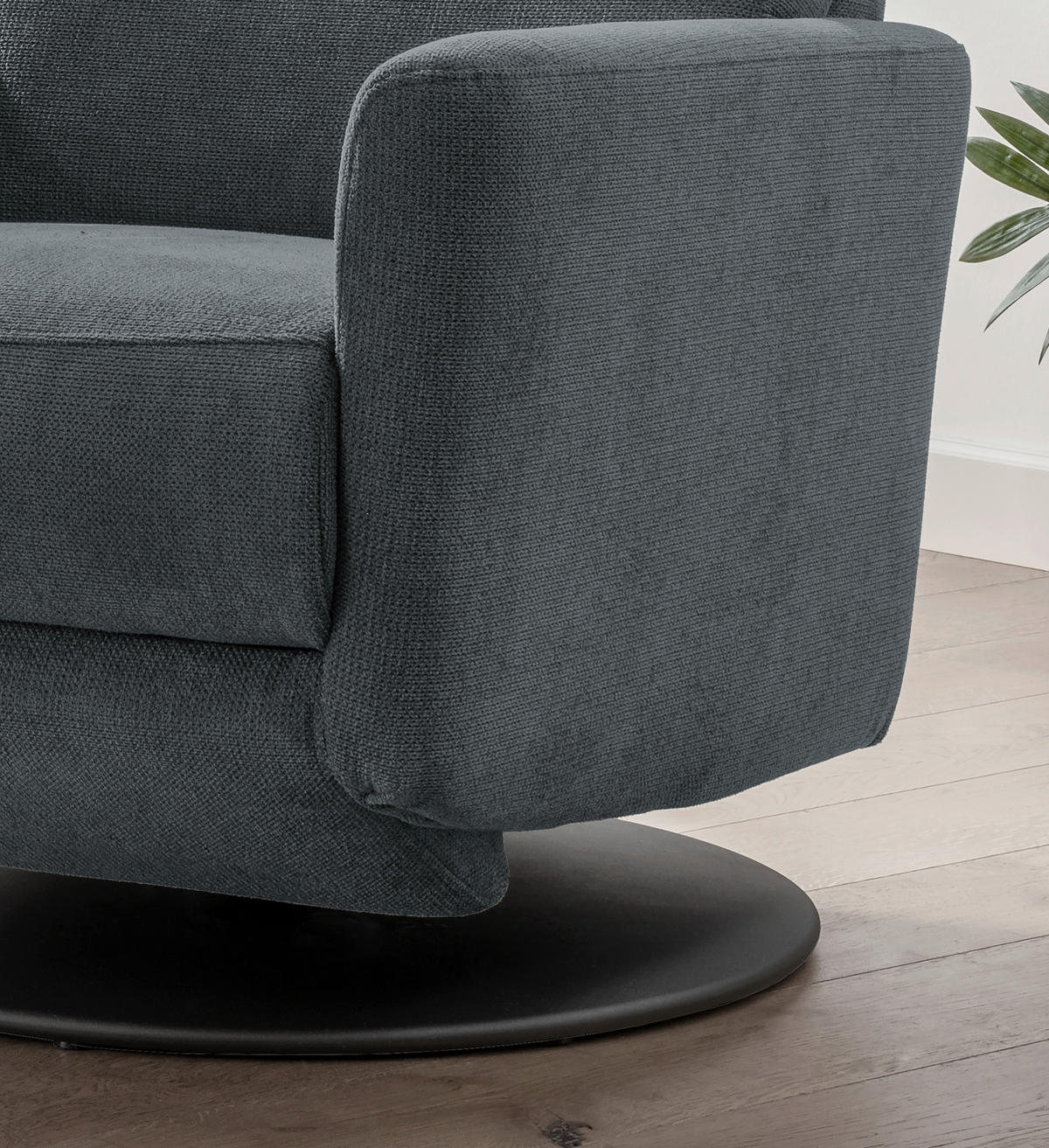 RELAXSESSEL in Textil Anthrazit  - Anthrazit/Schwarz, Modern, Textil/Metall (77/105/87cm) - Livetastic