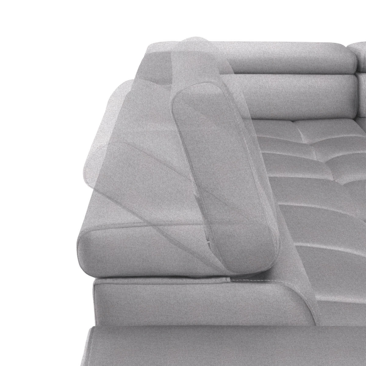 ECKSOFA Hellgrau Webstoff  - Hellgrau/Schwarz, Design, Textil/Metall (300/216cm) - Welnova