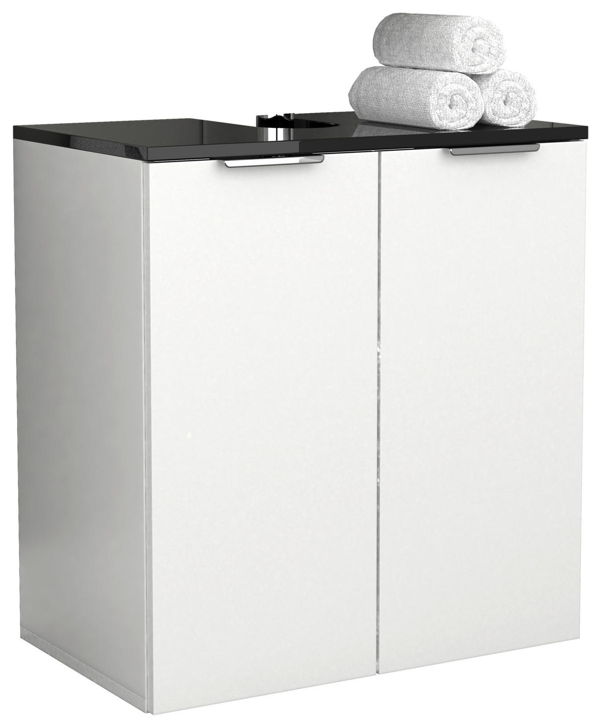 TVÄTTSTÄLLSUNDERSKÅP 56/60/34 cm  - vit/silver, Modern, metall/trämaterial (56/60/34cm) - MID.YOU