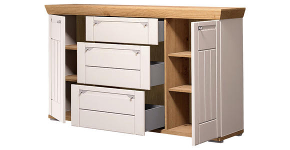SIDEBOARD  161/100/47 cm 3 Schublade(n)  - Kaschmir/Eiche Artisan, ROMANTIK / LANDHAUS, Holzwerkstoff/Metall (161/100/47cm) - Landscape