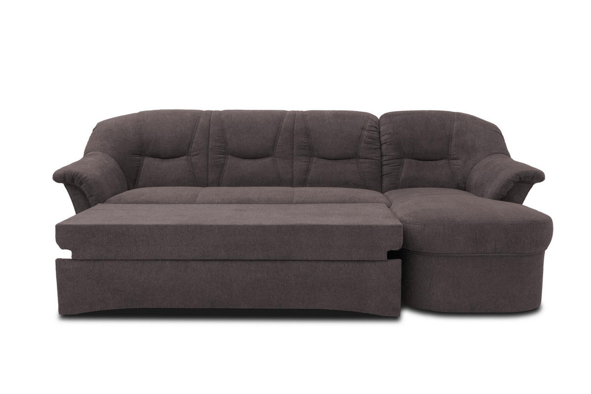 ECKSOFA Greige Mikrofaser  - Greige/Schwarz, KONVENTIONELL, Kunststoff/Textil (232/146cm) - MID.YOU