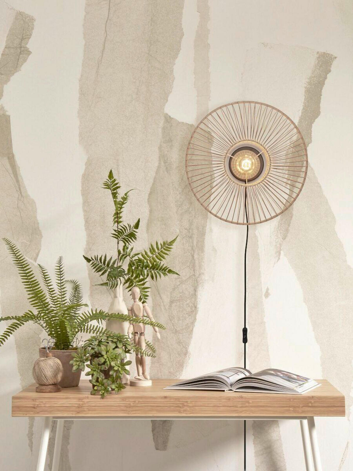 WANDLEUCHTE - Naturfarben, Trend (38/25/38cm) - Good & Mojo