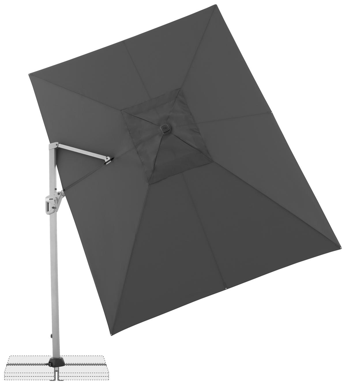 AMPELSCHIRM 350x260 cm Anthrazit  - Anthrazit/Silberfarben, Basics, Textil/Metall (350/260cm) - Doppler