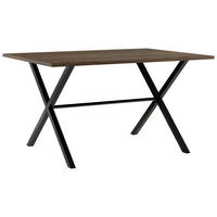 ESSTISCH Walnussfarben rechteckig   - Walnussfarben/Schwarz, Design, Holzwerkstoff/Metall (140/90/76cm) - Stylife