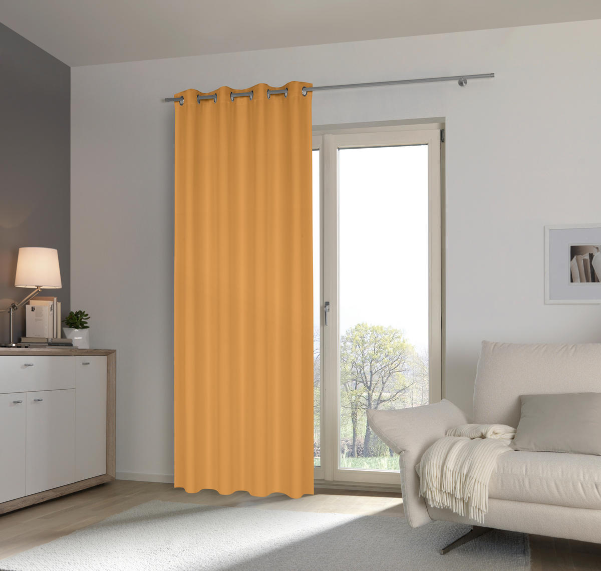 SÖTÉTÍTŐFÜGGÖNY - sárga, Basics, textil (140/245cm) - Esposa