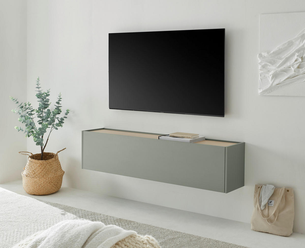 HÄNGEELEMENT Grün, Eichefarben  - Eichefarben/Grün, Design, Holzwerkstoff (150/35/30cm) - Modante