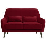 2-SITZER-SOFA  in Mikrofaser Rot  - Rot/Schwarz, Trend, Holz/Textil (135/86/80cm) - Carryhome