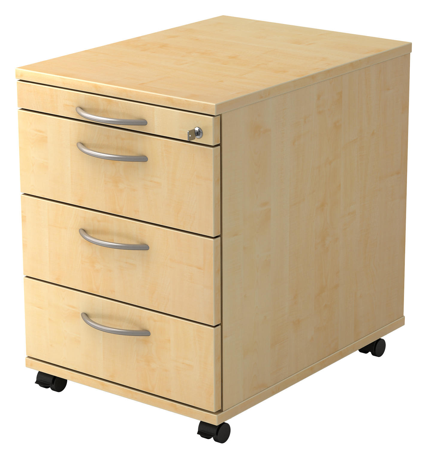 ROLLCONTAINER Ahornfarben - Silberfarben/Ahornfarben, KONVENTIONELL, Metall (42,8/59/58cm) - Venda