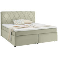 BOXSPRINGBETT 160/200 cm  in Creme  - Creme/Schwarz, Design, Kunststoff/Textil (160/200cm) - Xora