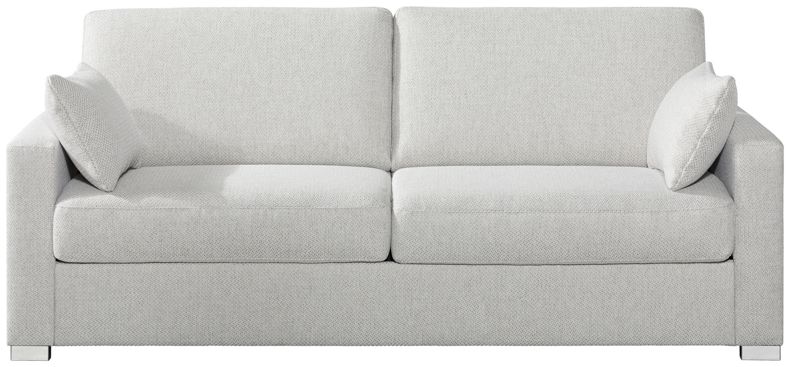 KANAPÉÁGY textil natúr színű  - krómszínű/natúr színű, Konventionell, textil/fém (208/86/97cm) - Novel