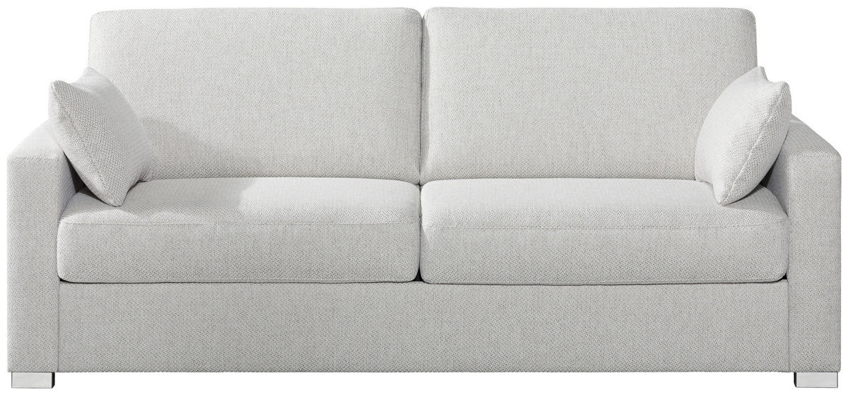 KANAPÉÁGY textil natúr színű  - krómszínű/natúr színű, Konventionell, textil/fém (208/86/97cm) - Novel