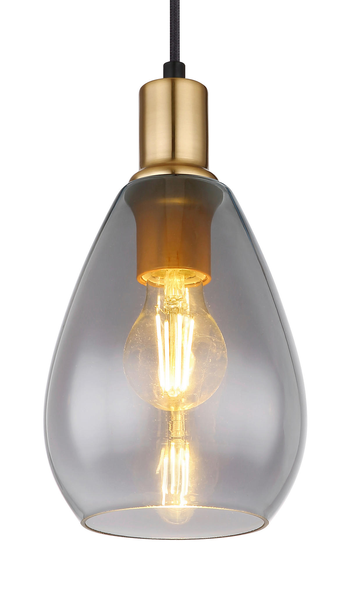 VISEČA SVETILKA  Fanni      15/120 cm      E27 - siva/črna, Design, kovina/steklo (15/120cm) - Globo