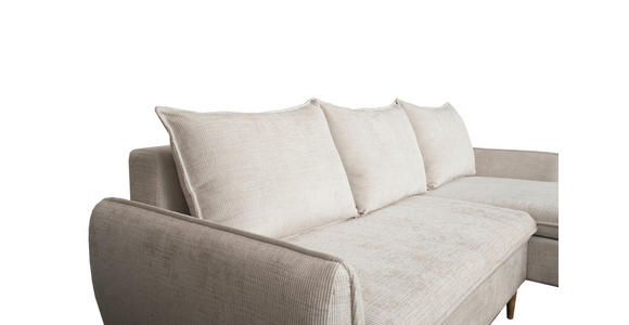 ECKSOFA Perlmutt Chenille  - Buchefarben/Perlmutt, KONVENTIONELL, Holz/Textil (244/163cm) - Carryhome