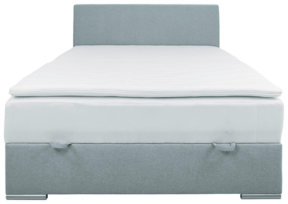 BOXBETT 90/200 cm  in Hellblau  - Chromfarben/Hellblau, Konventionell, Kunststoff/Textil (90/200cm) - Carryhome