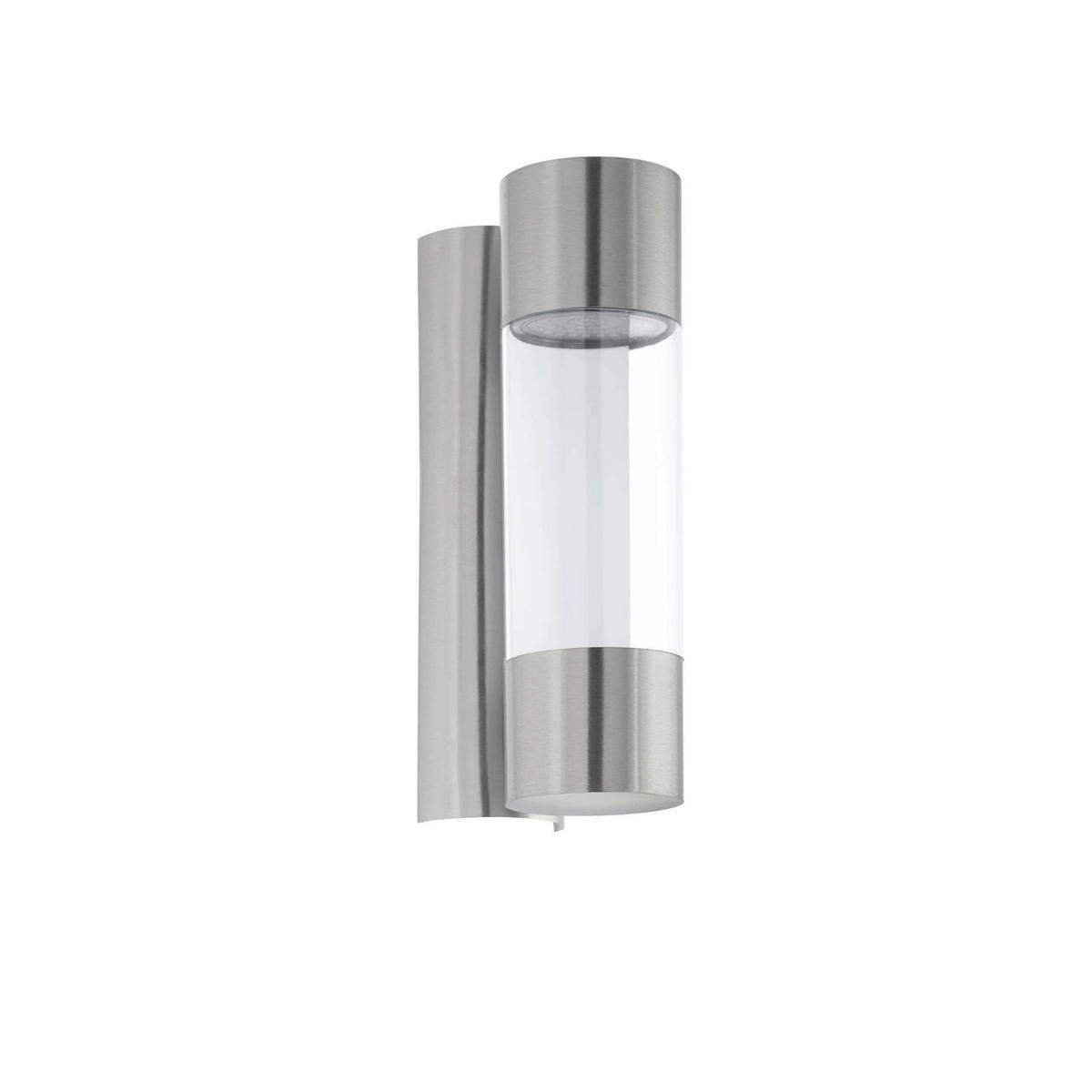 AUSSENWANDLEUCHTE - Edelstahlfarben/Transparent, Konventionell, Kunststoff/Metall (7,5/26/12cm) - Eglo