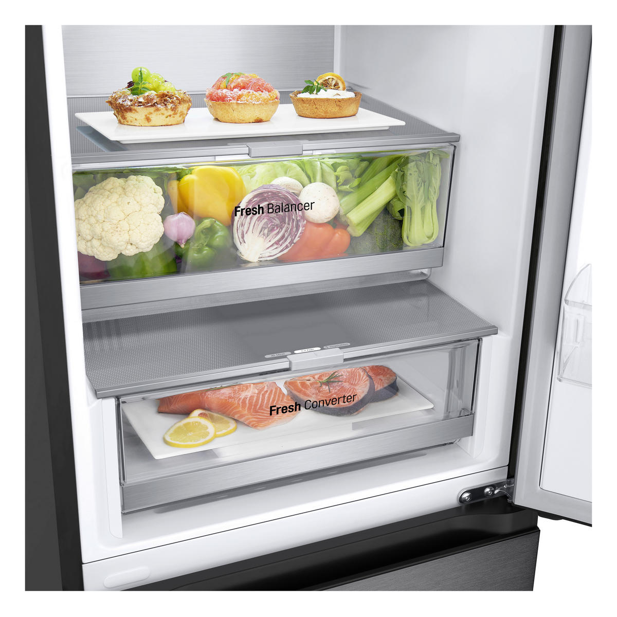 KÜHL-GEFRIER-KOMBINATION GBV7280BEV  - Schwarz, Basics, Metall (59,5/203/67,5cm) - LG