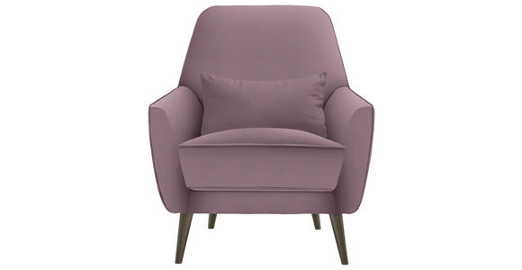 SESSEL in Mikrofaser Altrosa - Schwarz/Altrosa, MODERN, Holz/Textil (77/86/80cm) - Carryhome