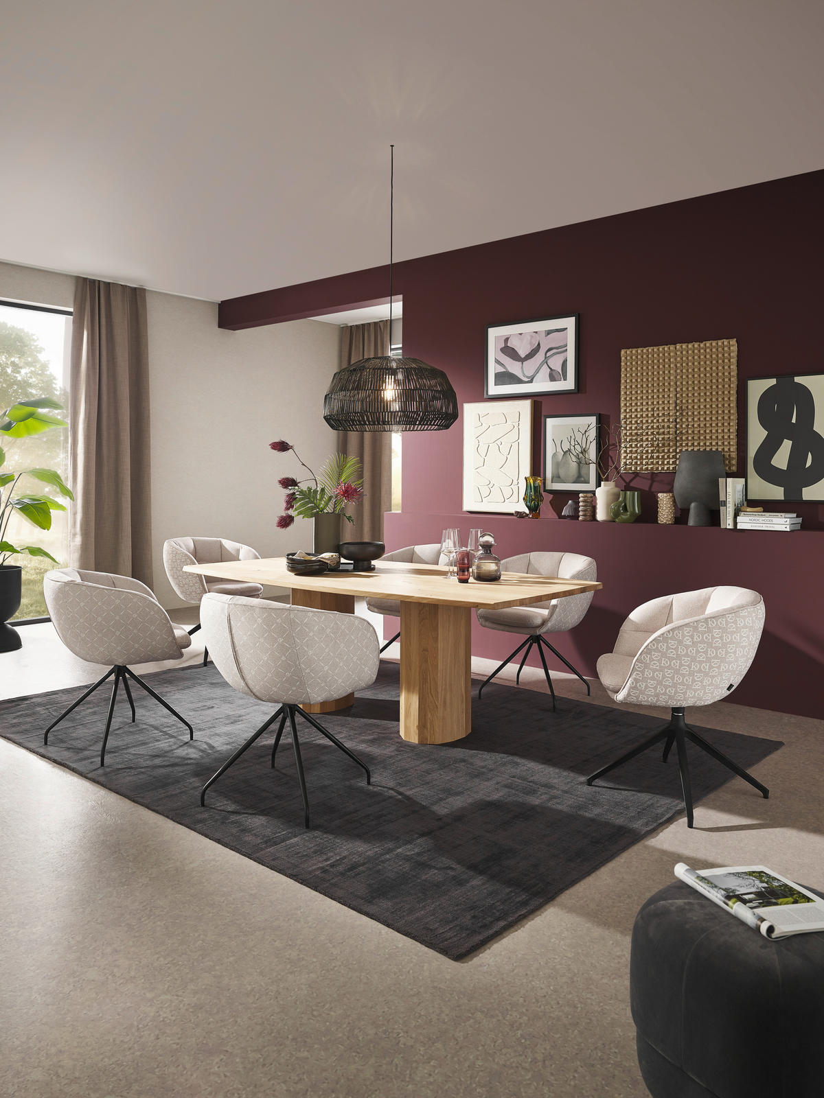 ESSTISCH      - Eiche Bianco, Design, Holz (220/110/76cm) - Dieter Knoll