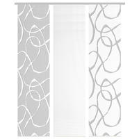 FLÄCHENVORHANG  3 Stück  blickdicht  60/260 cm   - Hellgrau/Weiß, KONVENTIONELL, Textil (60/260cm)